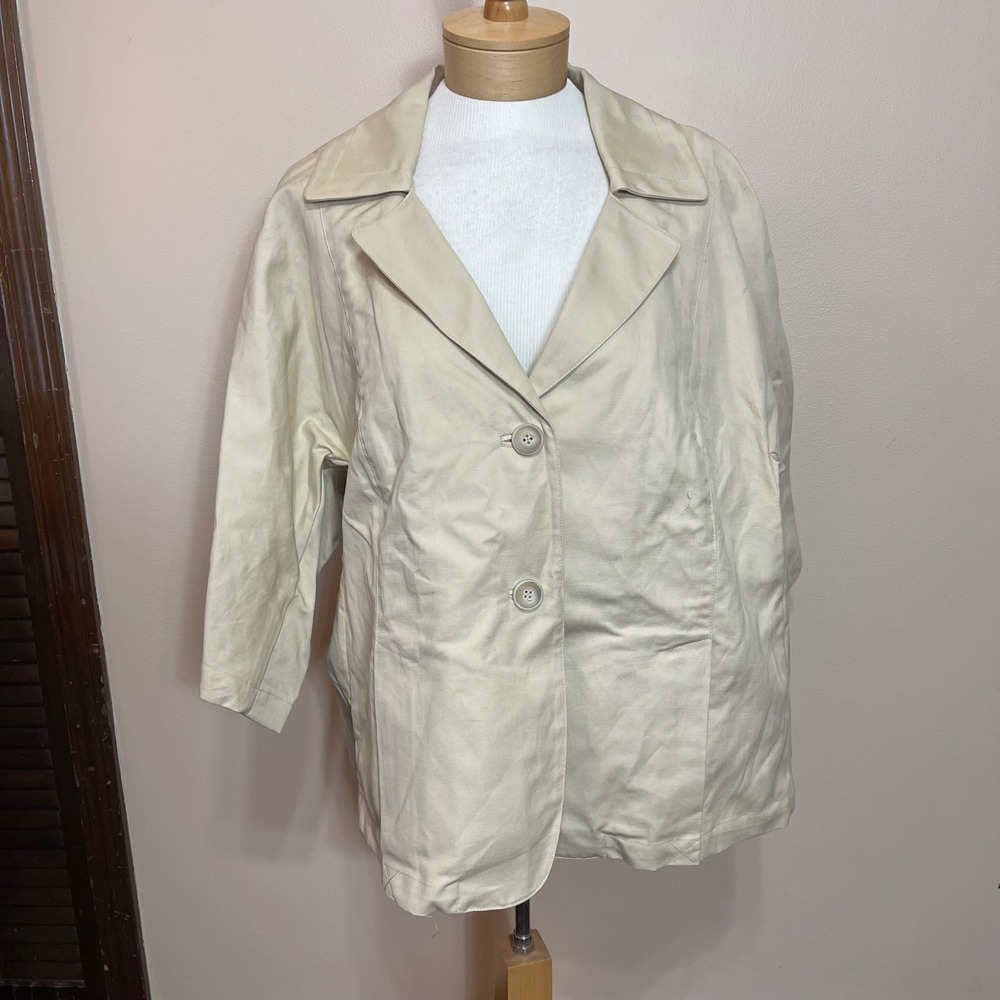 NEW Talbots Jackie Fit Women's 18W Beige Blazer Jacket MSRP $149 Linen Blend